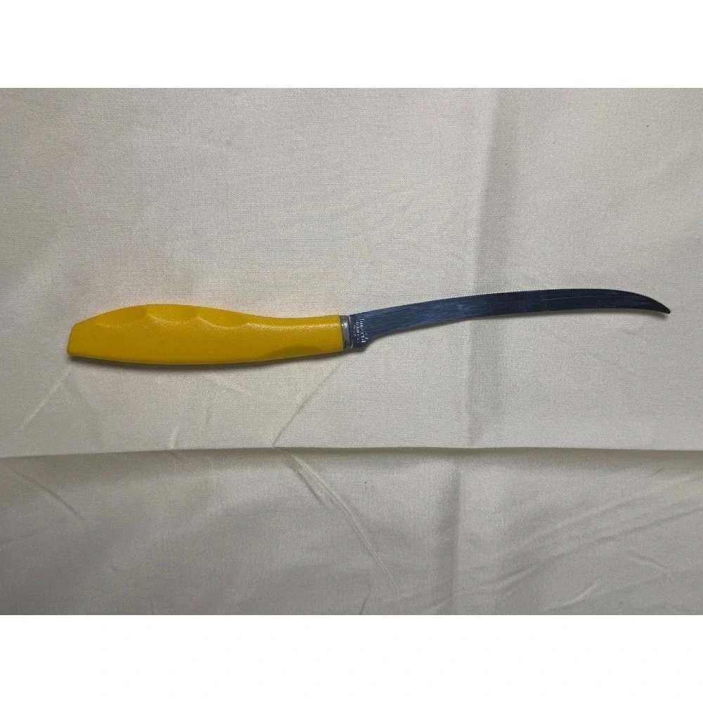 Imperial Vintage Paring Knife Yellow Handle Stainless USA Serrated GUC